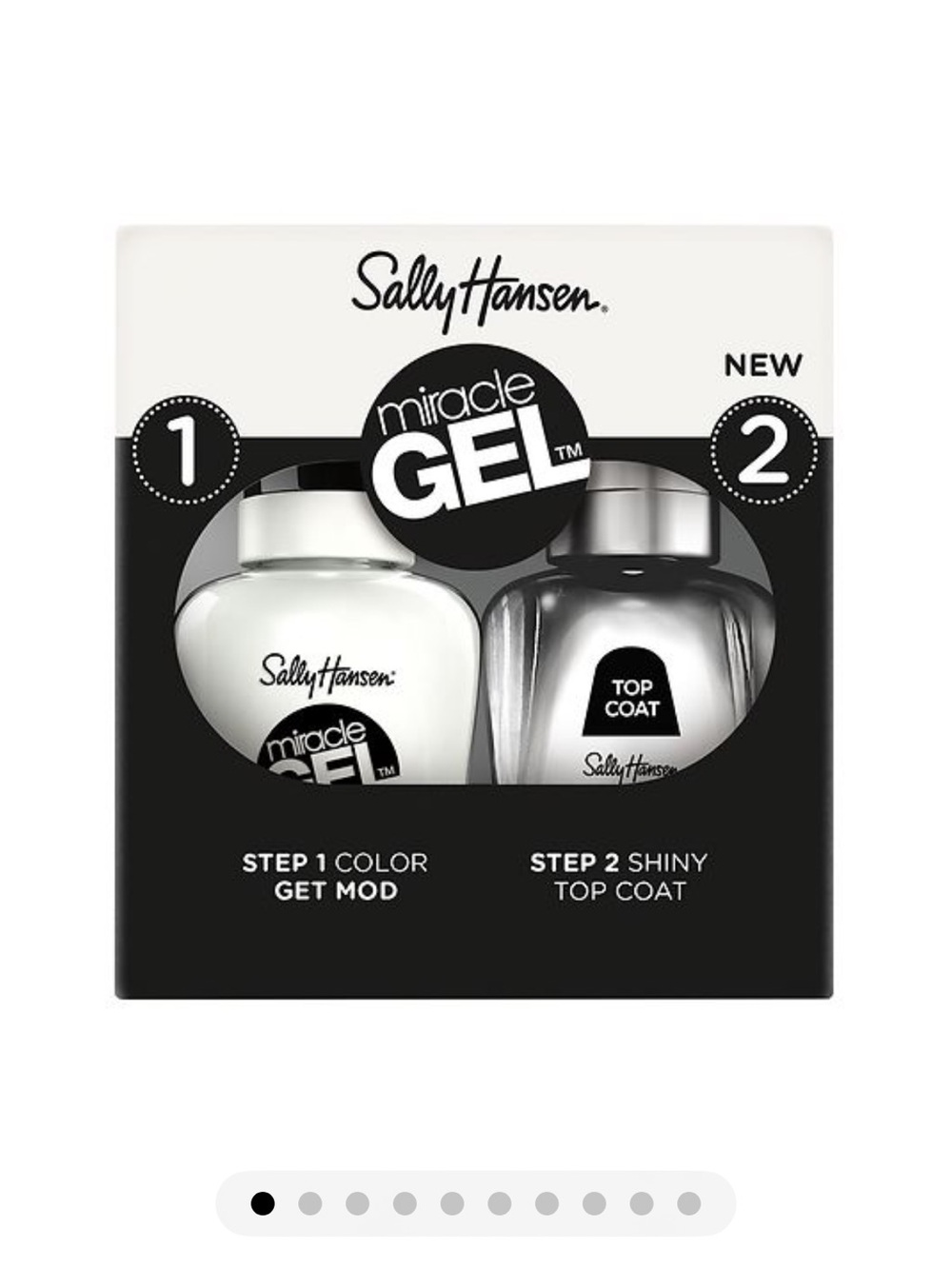 Sally Hansen Miracle Gel White Nail Color & Shiny Top Coat